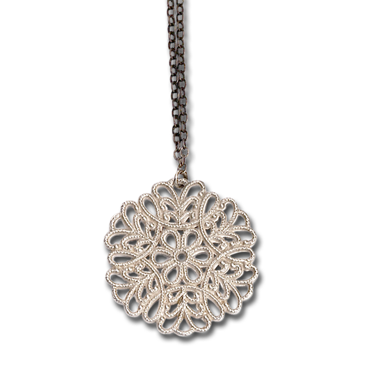 Snowflake Small Silver Pendant Necklace