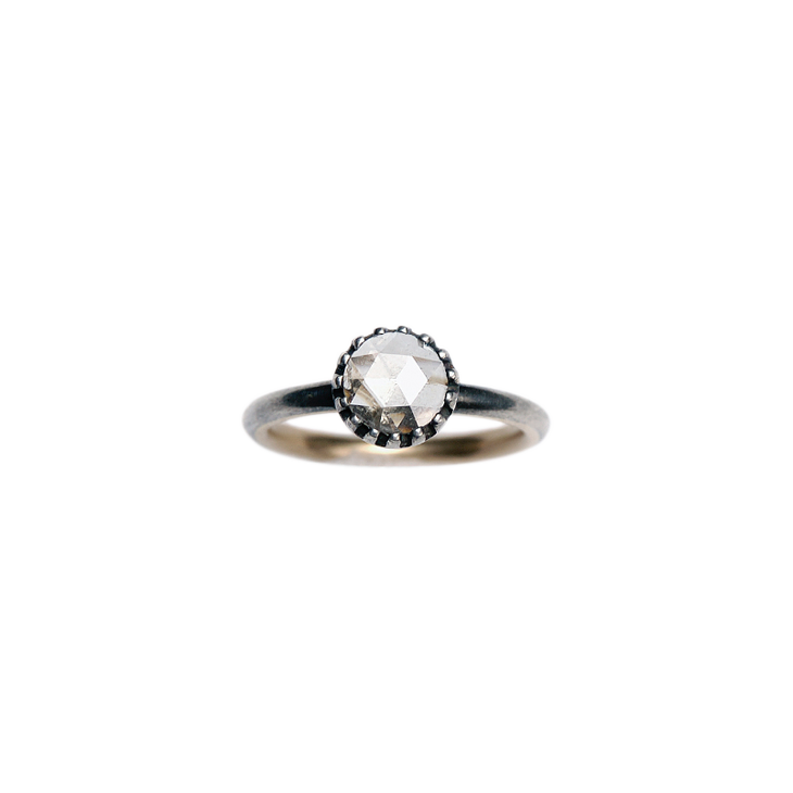 Solitaire Silver Large Ring