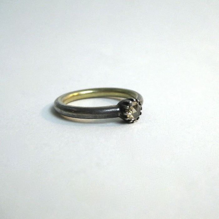 Solitaire Silver Small Ring