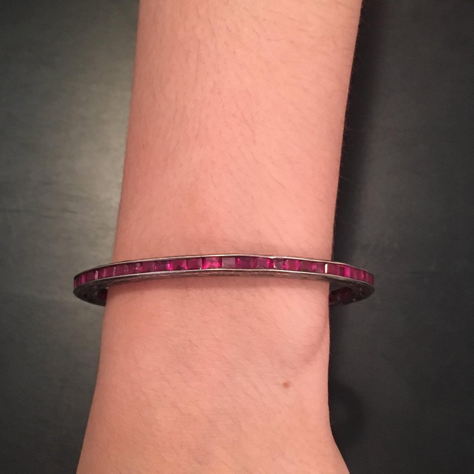 Sophia Red Straight Bangle