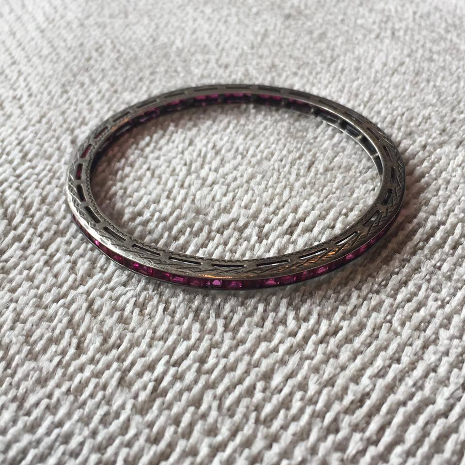 Sophia Red Straight Bangle