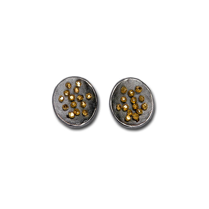 Spangles Oval Stud Large Earrings