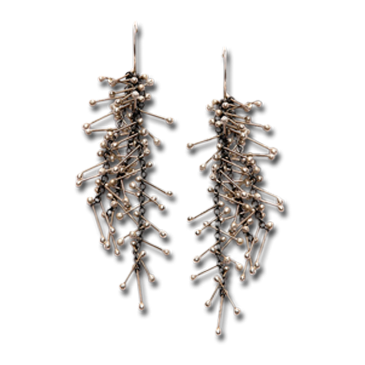 Stamen Silver Hook Earrings