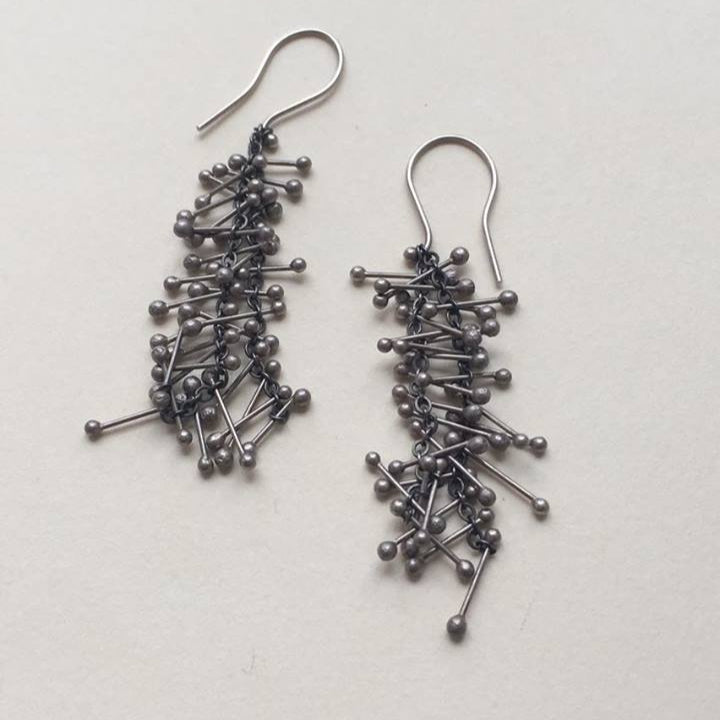 Stamen Silver Hook Earrings