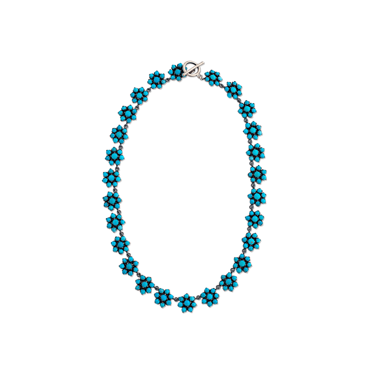 Turquoise Medium Flower Full Necklace