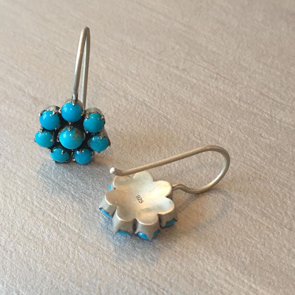 Turquoise Small Flower Earrings