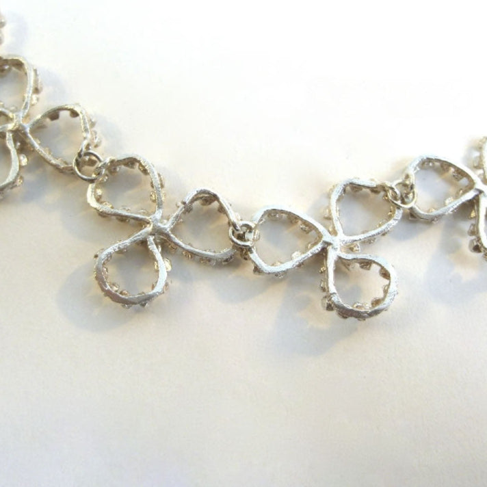 Victoria 3 Petal Silver Necklace