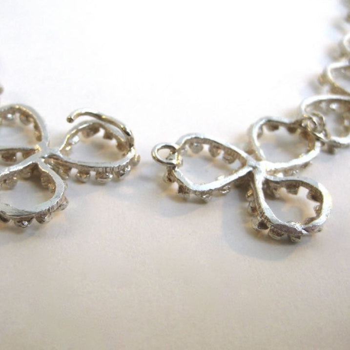 Victoria 3 Petal Silver Necklace