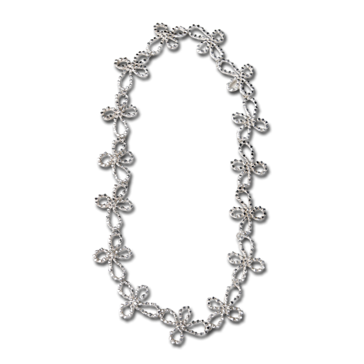 Victoria 4 Petal Silver Necklace