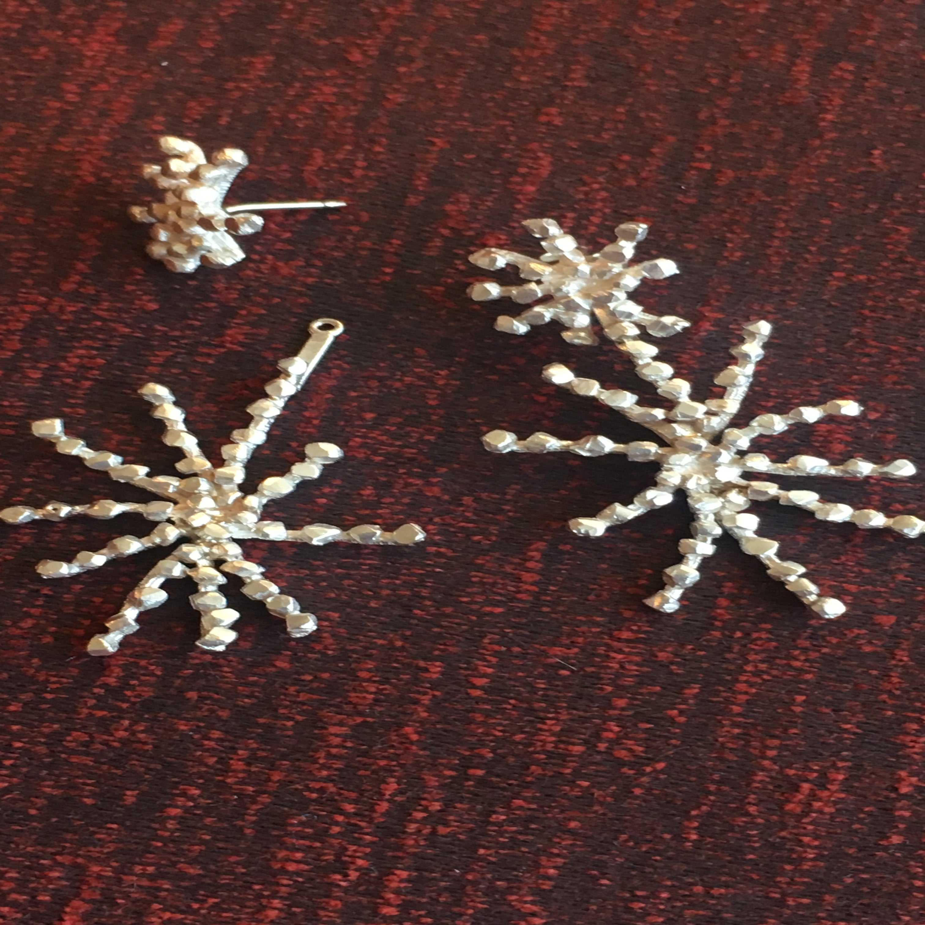 Victoria Double Starburst Silver Earrings