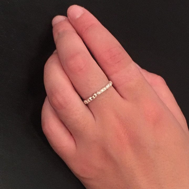 Victoria Wave Single Thin Silver Ring