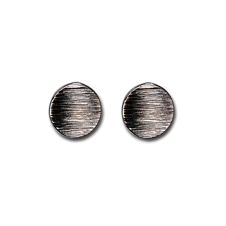 Water Oval Silver Large Earrings (Patina)