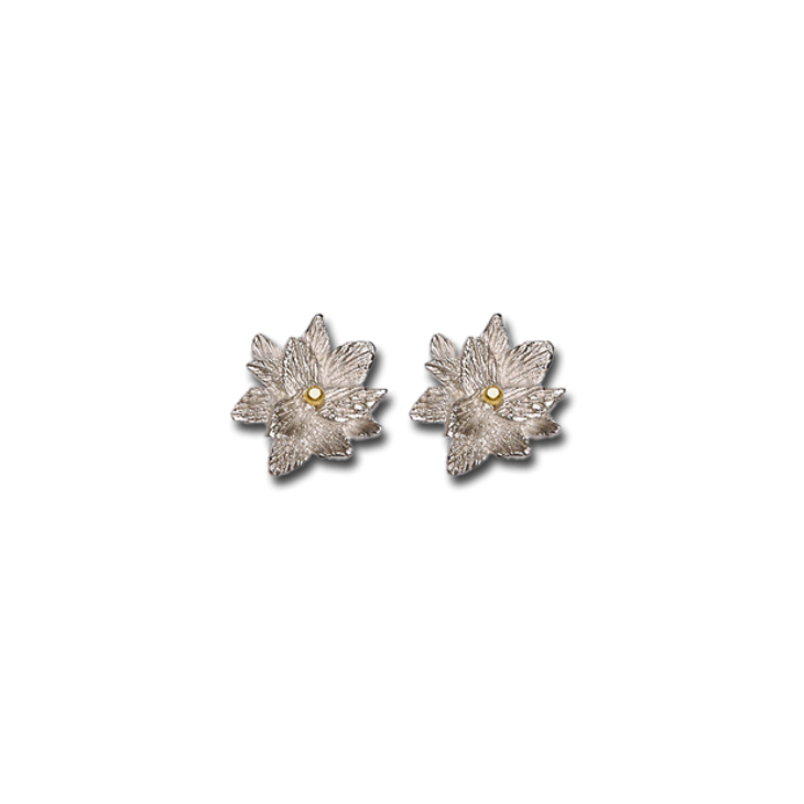 Wax Flower Pointed Small Earrings