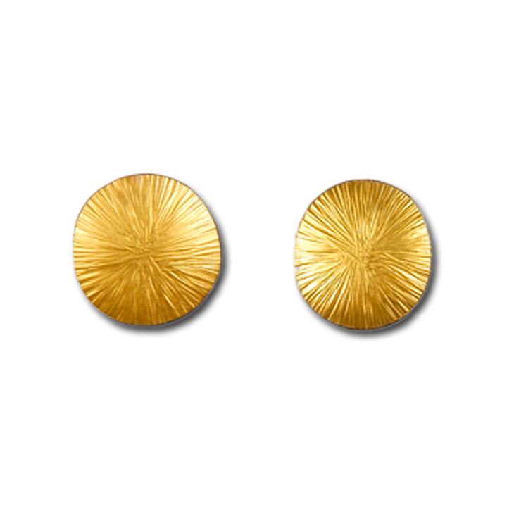 Wheel Extra Large Gold Stud Earrings