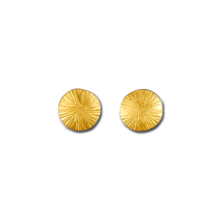 Wheel Medium Gold Stud Earrings